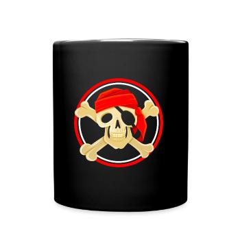 Pirates crâne de mort corsaire pirates osseux - Mug uni - noir - Devant
