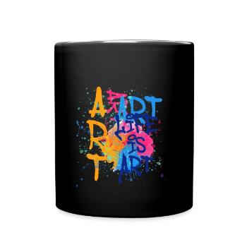 art, art, graffiti, peinture, aquarelle, coloré, spray, li - Mug uni - noir - Devant