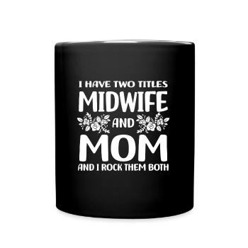 Cadeaux de sages-femmes | Naissance de sage-femme obstétricienne - Mug uni - noir - Devant