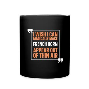 French Horn Hornist - Tasse einfarbig - Schwarz - Vorne