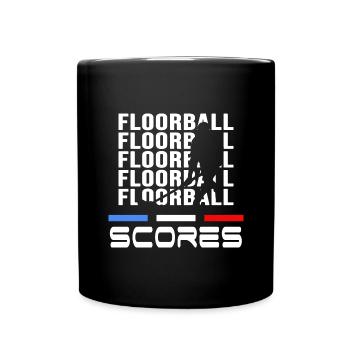floorball players floorball scores floorball - Full Colour Mug - black - Front