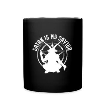 Pentagramm | Satanismus Satanist Hexerei Geschenk - Tasse einfarbig - Schwarz - Vorne