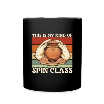 Pottery This Is My Kind Of Spin Class Ceramics - Full Colour Mug - black - Front