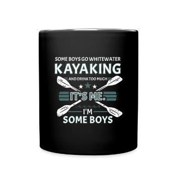 Certains garçons font du kayak en eau vive et boivent beaucoup - Mug uni - noir - Devant