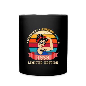 Femme Légende Anniversaire 1958 Edition Limitée - Mug uni - noir - Devant
