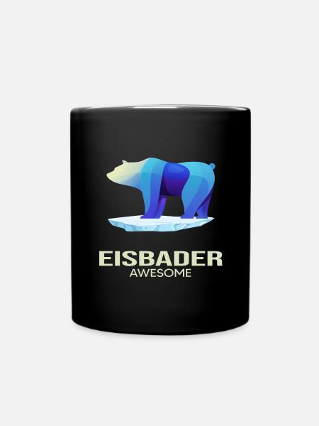 Eisbader Winterschwimmen "Eisbär-Eisbader" - Tasse einfarbig - Schwarz