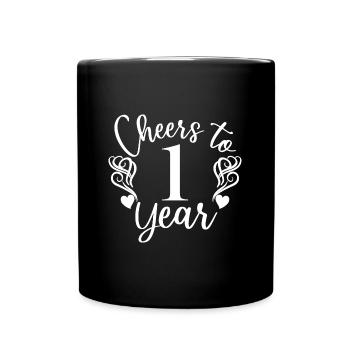 Vive le 1er anniversaire du 1er anniversaire - Mug uni - noir - Devant
