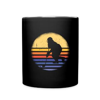 Sport Retro Sunset Ice Hockey - Tasse einfarbig - Schwarz - Vorne