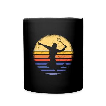 Sport Rétro Sunset Badminton - Mug uni - noir - Devant