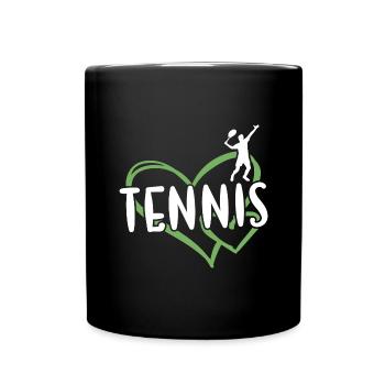 Sport Heart Tennis - Tasse einfarbig - Schwarz - Vorne