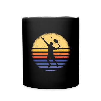 Sport Retro Sunset Tennis - Tasse einfarbig - Schwarz - Vorne