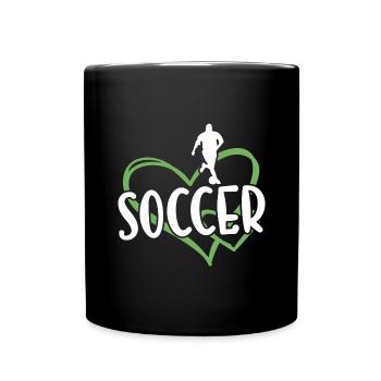 Sport Heart Soccer - Tasse einfarbig - Schwarz - Vorne