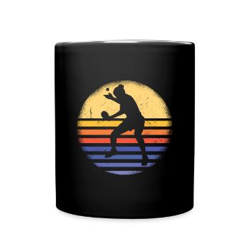 Sport Retro Sunset Table Tennis - Full Colour Mug - black - Front