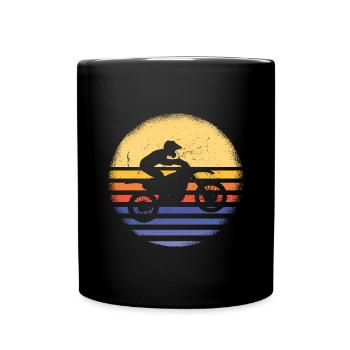 Sport Retro Sunset Motocross - Full Colour Mug - black - Front