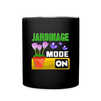 jardinage mode on - Mug uni - noir - Devant
