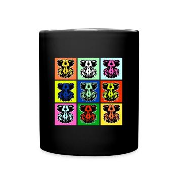 Colorful wild boar design for the wild boar fan - Full Colour Mug - black - Front