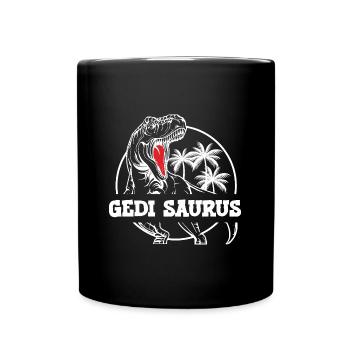 Gedi Saurus Wöd Gedi Patenonkel Österreich - Tasse einfarbig - Schwarz - Vorne