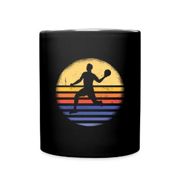 Sport Retro Sunset Dodgeball - Full Colour Mug - black - Front