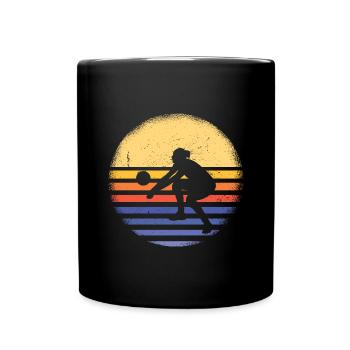 Sport Retro Sunset Beach Volleyball - Mug uni - noir - Devant