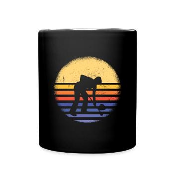 Sport Retro Sunset Curling - Full Colour Mug - black - Front