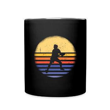 Sport Retro Sunset Ultimate Frisbee - Mug uni - noir - Devant