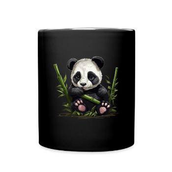 Panda Bear Bamboo Panda Baby - Full Colour Mug - black - Front