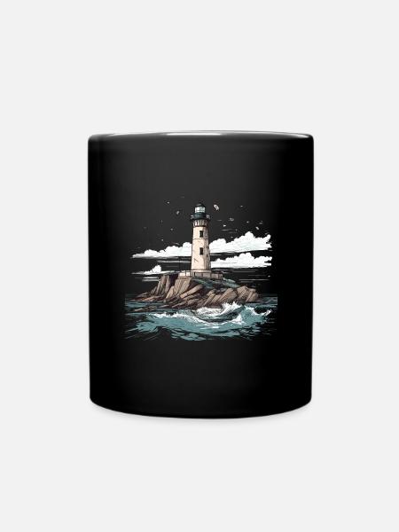 Phare Côte Mer Mer Océan Mer Baltique Mer du Nord - Mug uni - noir