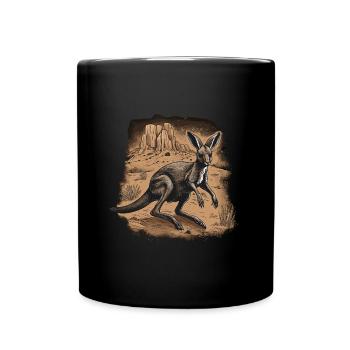 Kangaroo Baby Kangaroo Marsupial Kangaroo - Full Colour Mug - black - Front