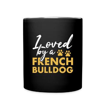 Loved By A French Bulldog - Full Colour Mug - black - Front