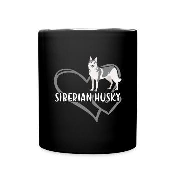 Cœur de Husky sibérien - Mug uni - noir - Devant