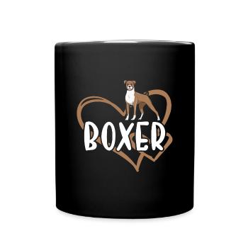 Cœur de boxeur - Mug uni - noir - Devant