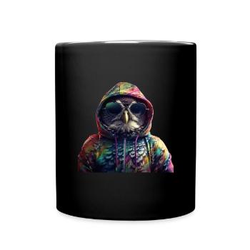 Owl with Sunglasses Colorful Cool Owls Forest Animal - Full Colour Mug - black - Front