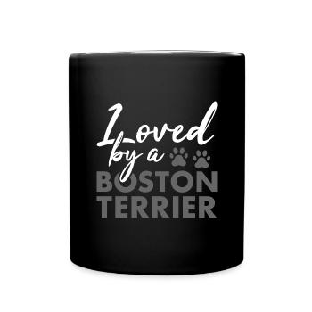 Aimé par un Boston Terrier - Mug uni - noir - Devant