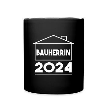 Bauherrin 2024 Outfit - Tasse einfarbig - Schwarz - Vorne