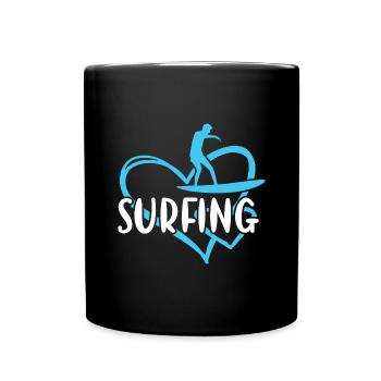 Sport Coeur Surf - Mug uni - noir - Devant