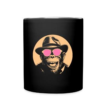 Entspannte Affen-Vibes - Tasse einfarbig - Schwarz - Vorne