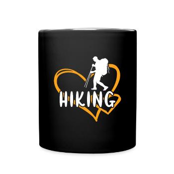 Hiker Heart Hiking - Tasse einfarbig - Schwarz - Vorne