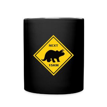 Attention Triceratops - Full Colour Mug - black - Front