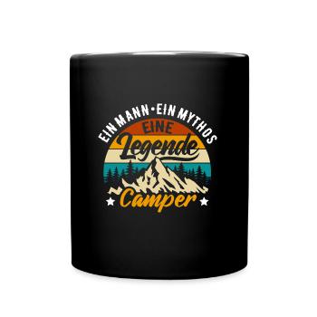 Ein Mann, ein Mythos, eine Legende - Camper - Tasse einfarbig - Schwarz - Vorne
