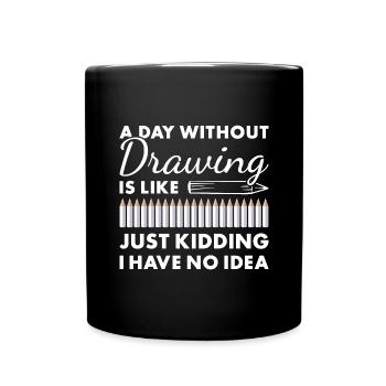 Tiroir Un jour sans dessin - Mug uni - noir - Devant