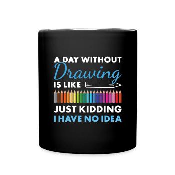 Tiroir Un jour sans dessin - Mug uni - noir - Devant