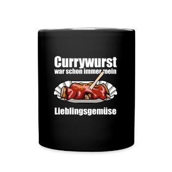 Currywurst - Mein Lieblingsgemüse - Fast Food - Tasse einfarbig - Schwarz - Vorne
