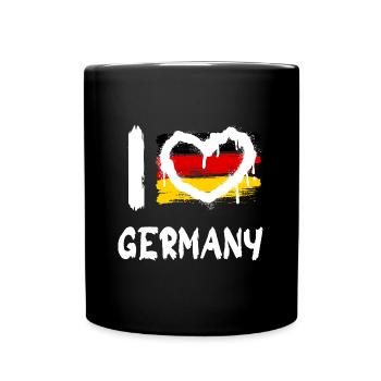 I love Germany / Ich Liebe Deutschland Land - Tasse einfarbig - Schwarz - Vorne