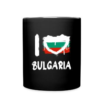 I love Bulgaria / Ich Liebe Bulgarien Land Länder - Tasse einfarbig - Schwarz - Vorne