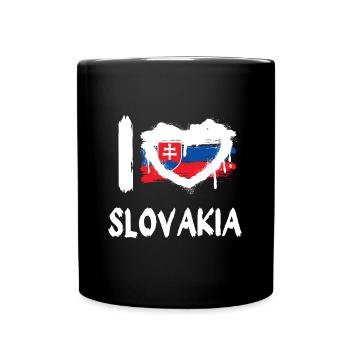 I love Slovakia / Ich Liebe Slowakei Land Länder - Tasse einfarbig - Schwarz - Vorne