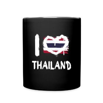 I love Thailand / Ich Liebe Thailand Land Länder - Tasse einfarbig - Schwarz - Vorne