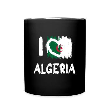 I love Algeria / Ich Liebe Algerien Land Länder - Tasse einfarbig - Schwarz - Vorne