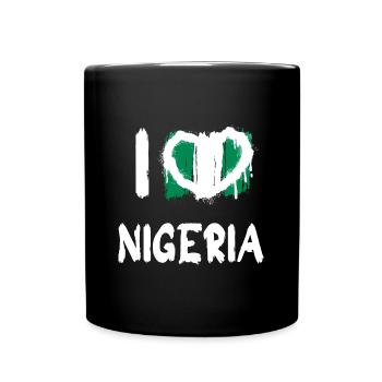 I love Nigeria / Ich Liebe Nigeria Land Länder - Tasse einfarbig - Schwarz - Vorne