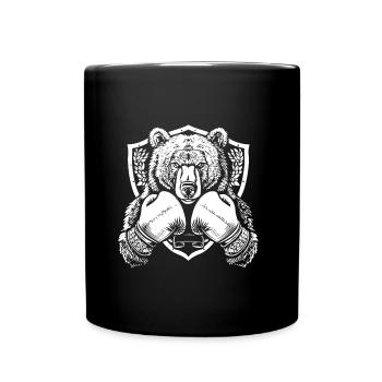 Grizzly Bear Boxer Boxing MMA - Full Colour Mug - black - Front