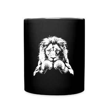 Löwe Boxer Kampfsport MMA - Tasse einfarbig - Schwarz - Vorne
